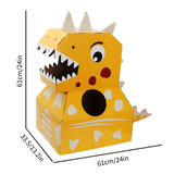 Laden Sie das Bild in den Galerie-Viewer, Dinosaur Cardboard Box DIY Wearable Trex Carton Kindergarten Performance Cosplay Costume Yellow