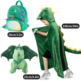Laden Sie das Bild in den Galerie-Viewer, Name Personalized Dinosaur Ultra Plush Fleece Hooded Throw Blanket Cosplay Costume for Kids Full Gift Set