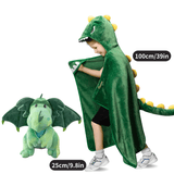 Laden Sie das Bild in den Galerie-Viewer, Name Personalized Dinosaur Ultra Plush Fleece Hooded Throw Blanket Cosplay Costume for Kids Blanket+Plush