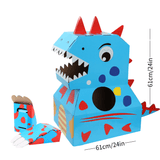 Laden Sie das Bild in den Galerie-Viewer, Dinosaur Cardboard Box DIY Wearable Trex Carton Kindergarten Performance Cosplay Costume Blue+Claw