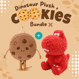 Laden Sie das Bild in den Galerie-Viewer, 11.8&quot; Cute Bobo Dinosaur Stuffed Animal Plush Toy Red+Cookie Backpacke