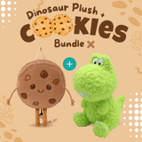 Laden Sie das Bild in den Galerie-Viewer, 11.8&quot; Cute Bobo Dinosaur Stuffed Animal Plush Toy Green+Cookie Backpack