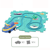 Laden Sie das Bild in den Galerie-Viewer, DIY Jigsaw Puzzle wtih Automatic Track Car Scene Toy for 3-7 Year Old Child Ocean / 5 PCS