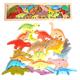 Laden Sie das Bild in den Galerie-Viewer, Dinosaur Chunky Puzzle and Stacking Game - 26 Pieces