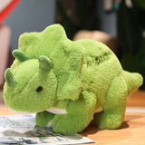 Laden Sie das Bild in den Galerie-Viewer, Dinosaur Stuffed Animal with Embroidery Positive Word on Back Great Gift for Kids Triceratops