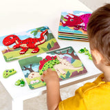 Laden Sie das Bild in den Galerie-Viewer, 10 Pcs Dinosaur Wooden Number Puzzle for Kids 2-6 Years Old Educational Toy