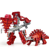 Laden Sie das Bild in den Galerie-Viewer, Large Dinosaur Robot Transforming Toys Transform Dinosaurs Action Figures 5 in 1 Playset Stegosaurus
