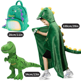 Laden Sie das Bild in den Galerie-Viewer, Name Personalized Dinosaur Ultra Plush Fleece Hooded Throw Blanket Cosplay Costume for Kids Full Gift Set