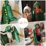 Laden Sie das Bild in den Galerie-Viewer, Name Personalized Dinosaur Ultra Plush Fleece Hooded Throw Blanket Cosplay Costume for Kids