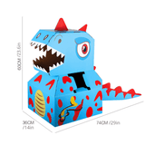 Laden Sie das Bild in den Galerie-Viewer, Dinosaur Cardboard Box DIY Wearable Trex Carton Kindergarten Performance Cosplay Costume Blue 02