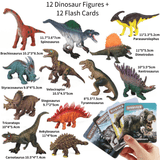Laden Sie das Bild in den Galerie-Viewer, Dinosaur Flash Cards and Figures Set Children Educational Learning Toy 1 Set