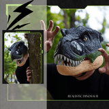 Load image into Gallery viewer, Dinosaur Trex Cosplay Helmet with Light &amp; Sound Effects, Adult &amp; Child Available Green