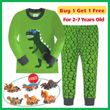 Laden Sie das Bild in den Galerie-Viewer, 2-7 Years Old Dinosaur Pajamas Kids Sleepwear Long Sleeve Children Pjs