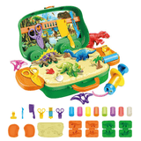 Laden Sie das Bild in den Galerie-Viewer, 24 PCS Dinosaur Play Dough Set Portable 8 Colors Mud Kit with Tools Creation Toys for Kids Suitcase