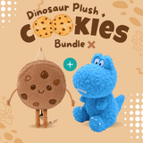 Laden Sie das Bild in den Galerie-Viewer, 11.8&quot; Cute Bobo Dinosaur Stuffed Animal Plush Toy Blue+Cookie Backpack