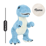 Laden Sie das Bild in den Galerie-Viewer, Name Personalized Dinosaur Stuffed Animal Cute T Rex Plush Toy for Boys Girls Birthday Gifts Blue Trex 28cm