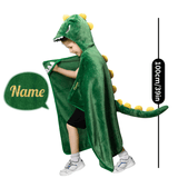 Load image into Gallery viewer, Name Personalized Dinosaur Ultra Plush Fleece Hooded Throw Blanket Cosplay Costume for Kids Blanket