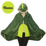 Laden Sie das Bild in den Galerie-Viewer, Name Personalized Dinosaur Ultra Plush Fleece Hooded Throw Blanket Cosplay Costume for Kids Cloak for Adult