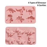 Laden Sie das Bild in den Galerie-Viewer, Silicone 3D Dinosaur Ice Cube Tray Candy Cake Chocolate Mold Set 6 Cavities
