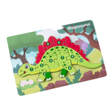 Laden Sie das Bild in den Galerie-Viewer, 10 Pcs Dinosaur Wooden Number Puzzle for Kids 2-6 Years Old Educational Toy Stegosaurus