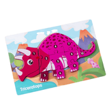 Laden Sie das Bild in den Galerie-Viewer, 10 Pcs Dinosaur Wooden Number Puzzle for Kids 2-6 Years Old Educational Toy Triceratops