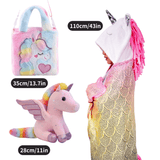 Load image into Gallery viewer, Name Personalized Dinosaur Ultra Plush Fleece Hooded Throw Blanket Cosplay Costume for Kids Unicorn Plush+Blanket+Backpack