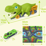 Laden Sie das Bild in den Galerie-Viewer, Dinosaur Devouring Truck with 12 Alloy Cars TRex Inertial Car Toy Gift for Kids Truck+12 Cars