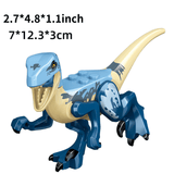 Laden Sie das Bild in den Galerie-Viewer, 5&quot; Mini Dinosaur Jurassic Theme DIY Action Figures Building Blocks Toy Playsets LightBlue Velociraptor / Velociraptor