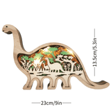 Load image into Gallery viewer, Wooden Natural Dinosaur Nightlight TRex Lighting Lamp Home Decoration Brachiosaurus