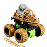 Laden Sie das Bild in den Galerie-Viewer, Dinosaur Stunt Car Engineering Vehicle 4 Wheels Drive Off Road Inertial Excavator Truck Toy Christmas Gifts for Kids Brown Mixer Truck