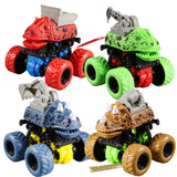 Laden Sie das Bild in den Galerie-Viewer, Dinosaur Stunt Car Engineering Vehicle 4 Wheels Drive Off Road Inertial Excavator Truck Toy Christmas Gifts for Kids 4 Pack