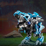 Laden Sie das Bild in den Galerie-Viewer, DIY Assembly Electric Building Dinosaur T Rex Model Figure Mechanic Robot Toys for Kids Blue-green