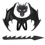 Laden Sie das Bild in den Galerie-Viewer, 3D PU Dinosaur Dragon Mask Halloween Party Props Costumes Decoration Black Set