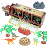 Load image into Gallery viewer, Dinosaur Toy Triceratops Truck with Pull Back Cars and Figures Storage Carrier Truck