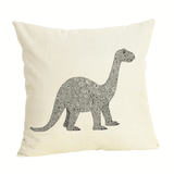 Laden Sie das Bild in den Galerie-Viewer, 18 inch Square Dinosaur Pillow Case Trex Throw Pillow Cover Brachiosaurus