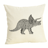 Laden Sie das Bild in den Galerie-Viewer, 18 inch Square Dinosaur Pillow Case Trex Throw Pillow Cover Triceratops