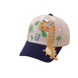Laden Sie das Bild in den Galerie-Viewer, 48-52cm Cute Dinosaur Baseball Cap Adjustable Sun Protection Hat for Kids 2-7 Years Light Khaki