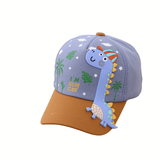 Laden Sie das Bild in den Galerie-Viewer, 48-52cm Cute Dinosaur Baseball Cap Adjustable Sun Protection Hat for Kids 2-7 Years Blue