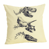 Laden Sie das Bild in den Galerie-Viewer, 18 Inch Square Dinosaur Pillow Case Trex Throw Pillow Cover Head Skeleton