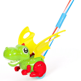 Laden Sie das Bild in den Galerie-Viewer, Dinosaur Trolley Walker Toy with Flapping Wings and Ring Bell for Baby Toddler Green