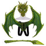 Laden Sie das Bild in den Galerie-Viewer, 3D PU Dinosaur Dragon Mask Halloween Party Props Costumes Decoration Green Set
