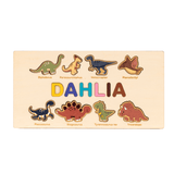 Laden Sie das Bild in den Galerie-Viewer, Personalized Name Alphabet Wooden Puzzle Dinosaur Number Jigsaw Gift Toy Dinosaur