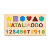 Laden Sie das Bild in den Galerie-Viewer, Personalized Name Alphabet Wooden Puzzle Dinosaur Number Jigsaw Gift Toy Shape