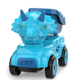 Laden Sie das Bild in den Galerie-Viewer, Inertial Take Apart Construction Dinosaur Truck Car T Rex Triceratops Excavator Toy for Kids Blue Triceratops
