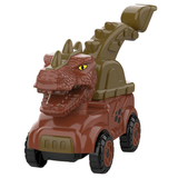 Laden Sie das Bild in den Galerie-Viewer, Inertial Take Apart Construction Dinosaur Truck Car T Rex Triceratops Excavator Toy for Kids Brown TRex