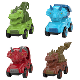 Laden Sie das Bild in den Galerie-Viewer, Inertial Take Apart Construction Dinosaur Truck Car T Rex Triceratops Excavator Toy for Kids 4 Pack -B