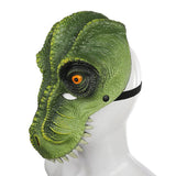 Laden Sie das Bild in den Galerie-Viewer, 3D PU Dinosaur Dragon Mask Halloween Party Props Costumes Decoration Dark Green