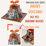 Laden Sie das Bild in den Galerie-Viewer, Fun Desk Series Dinosaur Assembled DIY Building Blocks Set Storage Box Photo Frame Volcano