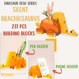 Laden Sie das Bild in den Galerie-Viewer, Fun Desk Series Dinosaur Assembled DIY Building Blocks Set Storage Box Photo Frame Brachiosaurus