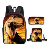 Laden Sie das Bild in den Galerie-Viewer, 3D T-Rex Durable Dinosaur Cartoon Travel Backpack School Laptop Daypack Waterproof Bag 14(3pcs) / 16in